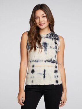 Chaser Linen Jersey Ruffle Raglan Muscle Tank Adult Size XS NWT